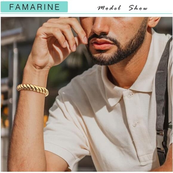 Twisted Thin or Chunky Bangle Bracelet in 14K Gold Plated, Stretchable Bracelet - Picture 4 of 7